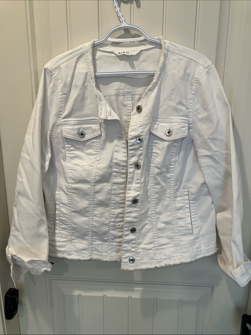 CLEO JEAN JACKET Denim WHITE Sz L